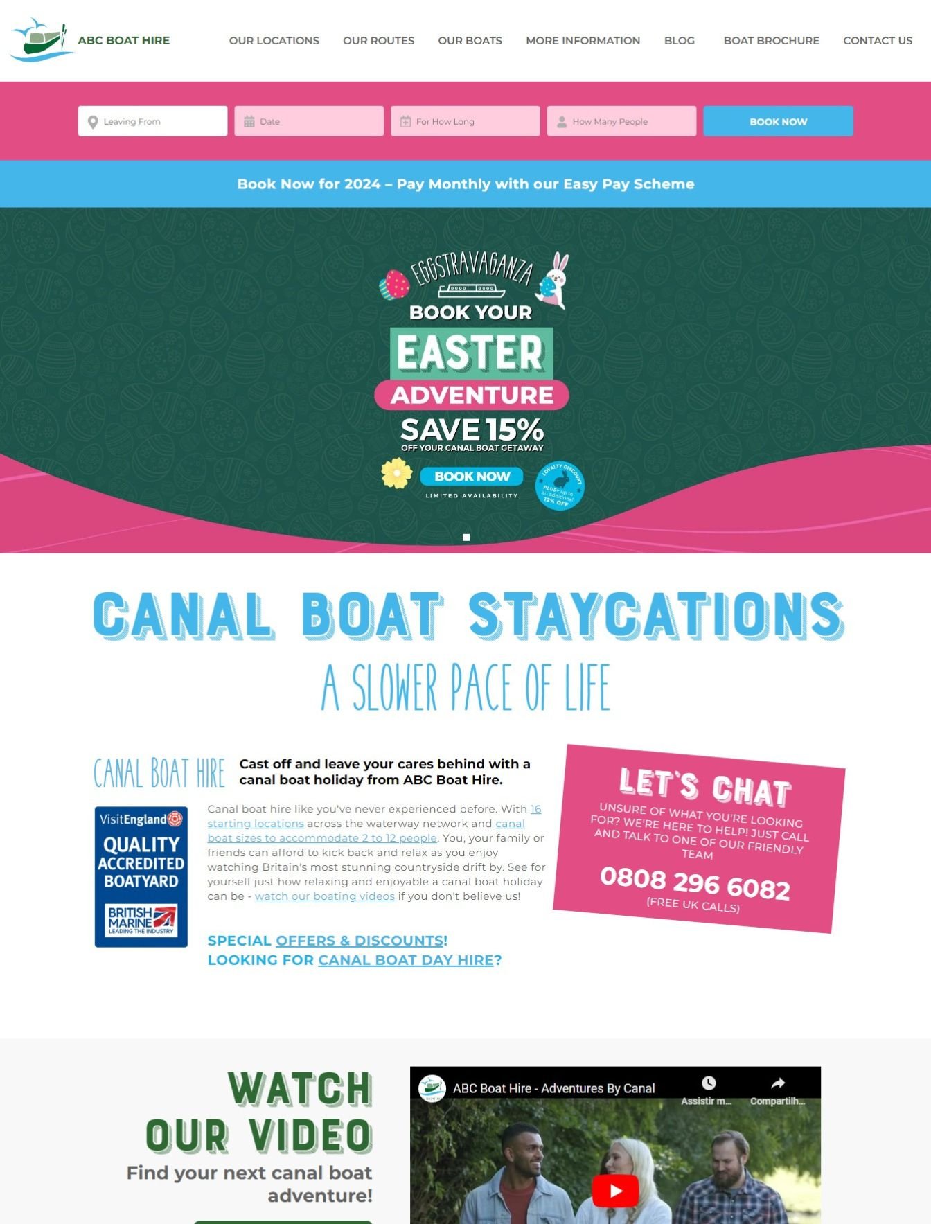 Custom boat rental web design in the USA - website example