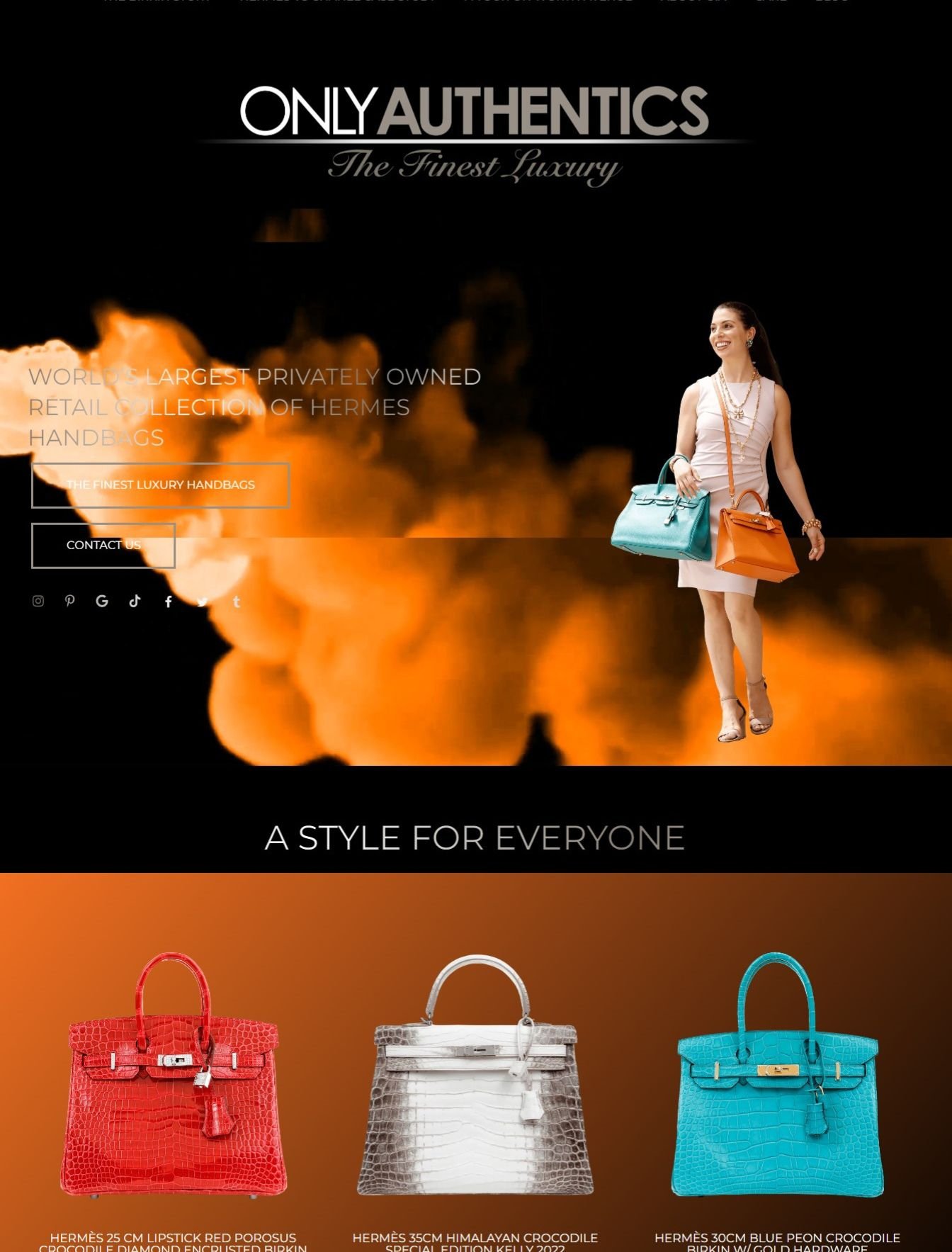 Custom designer bag e-commerce web design in the USA - website example