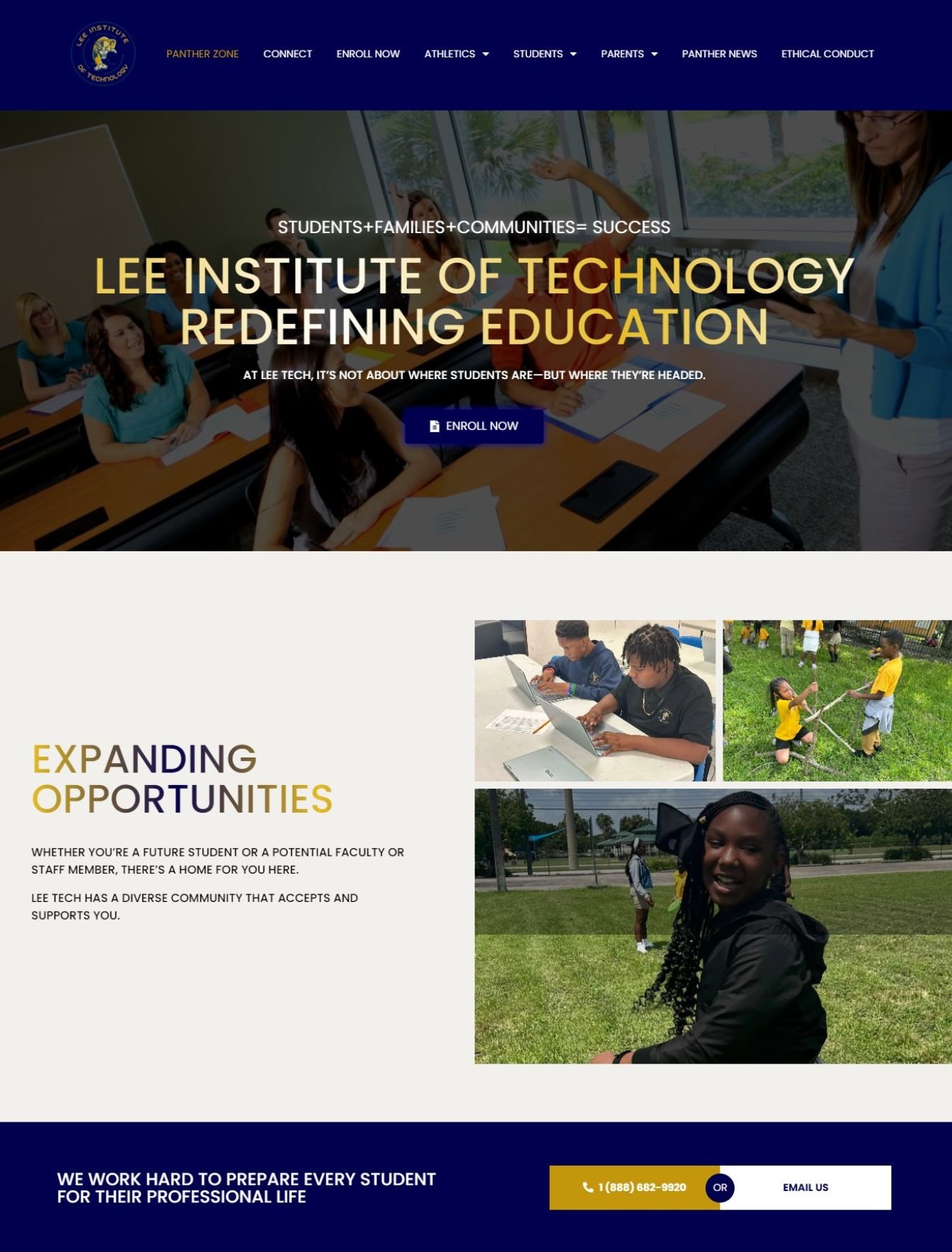 Custom education web design in the USA - website example