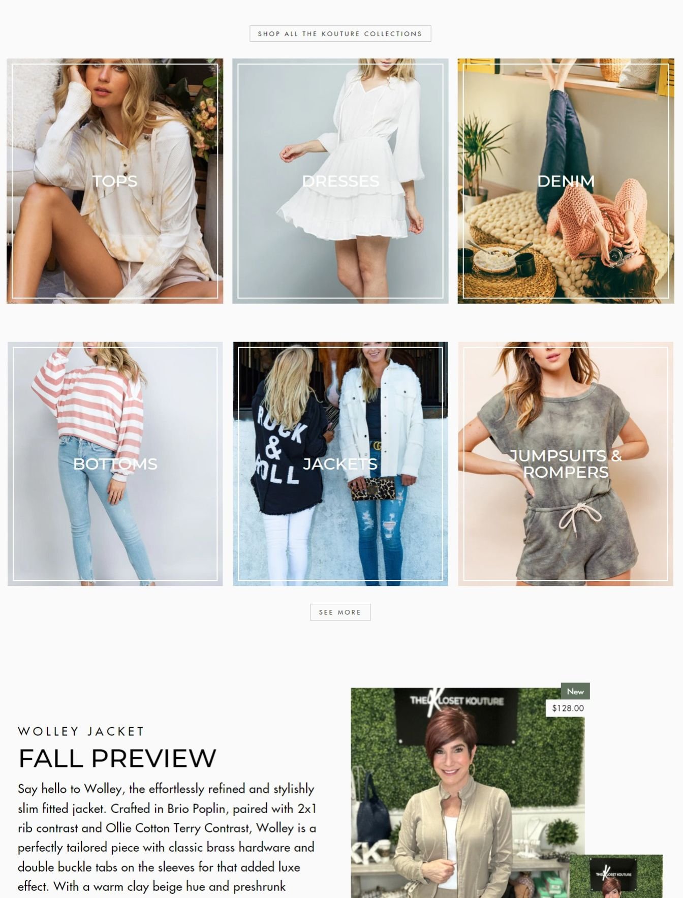 Custom fashion boutique web design in the USA - website example