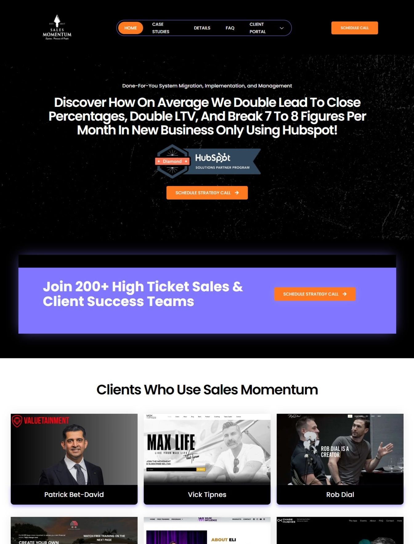 Custom sales coaching web design in the USA - website example