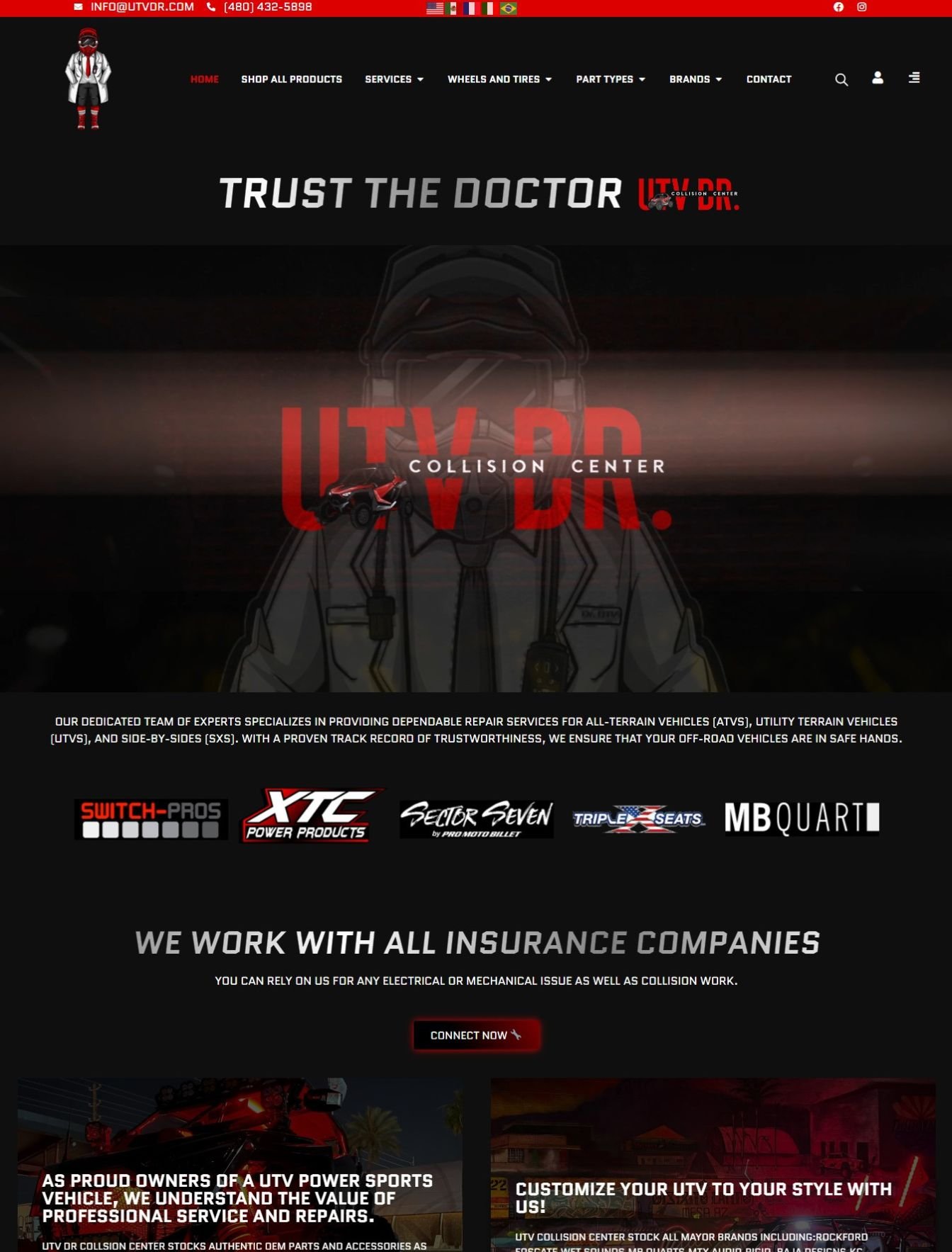 Custom UTV repair shop web design in the USA - website example
