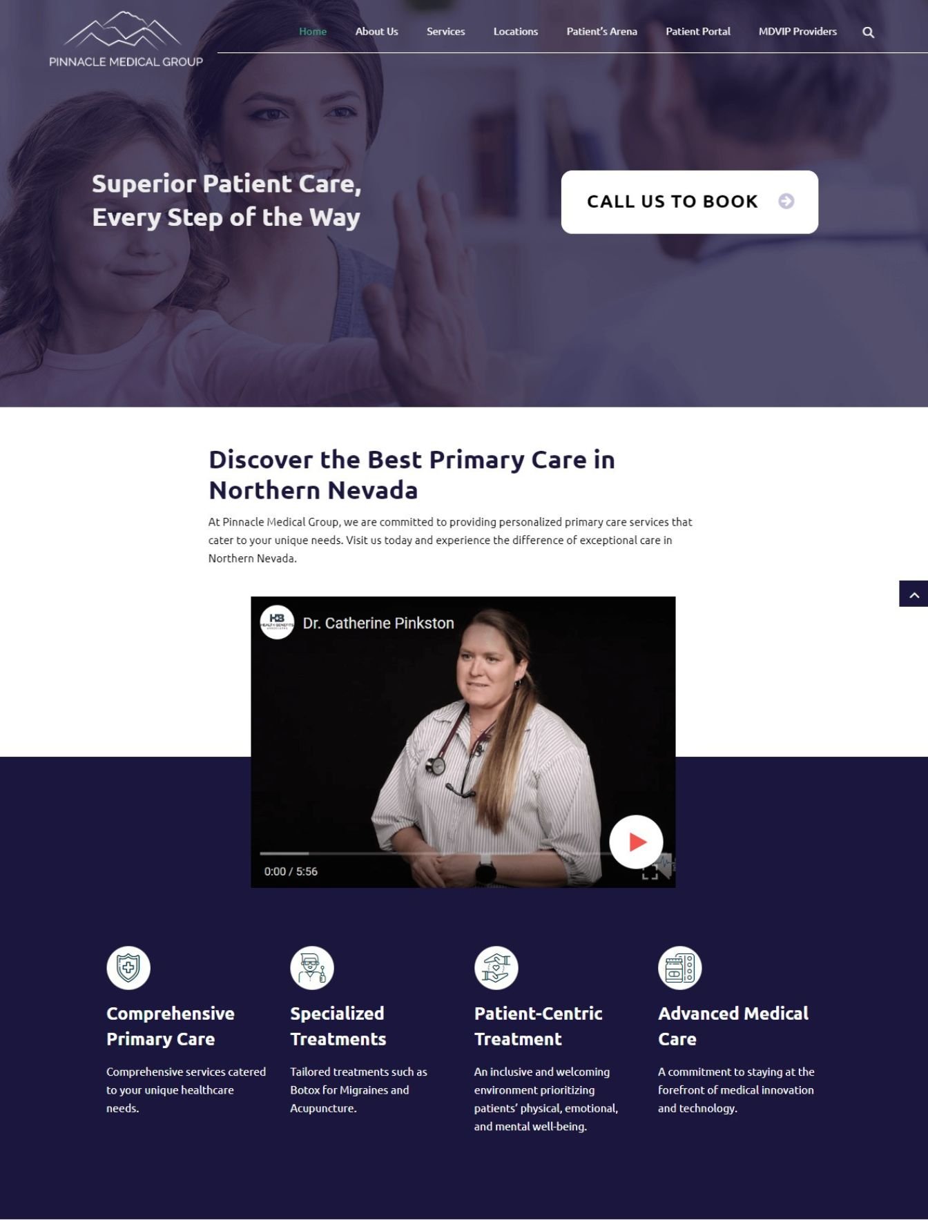 Custom healthcare web design in the USA - website example