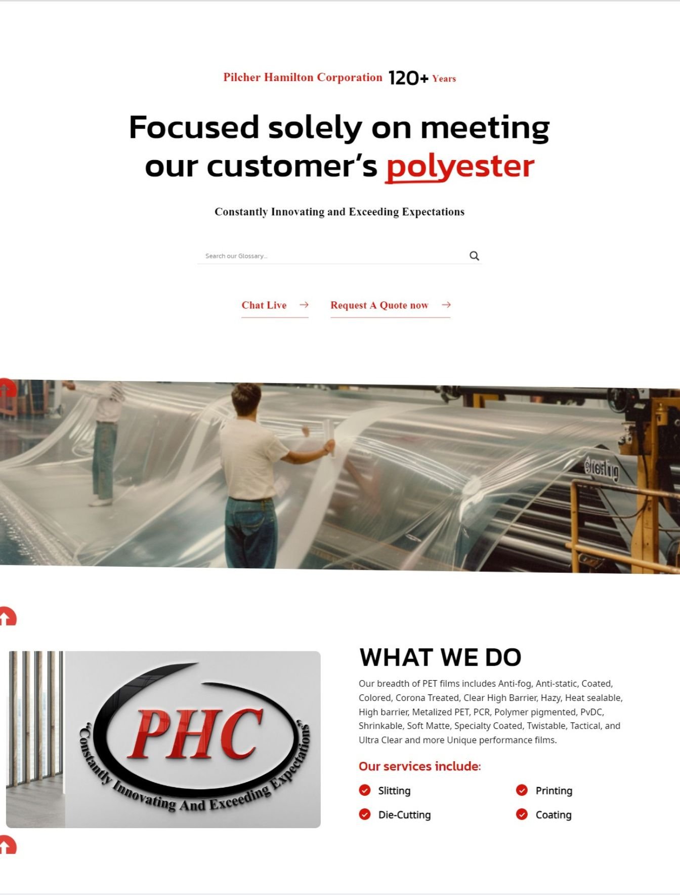 Custom industrial supplier web design in the USA - website example