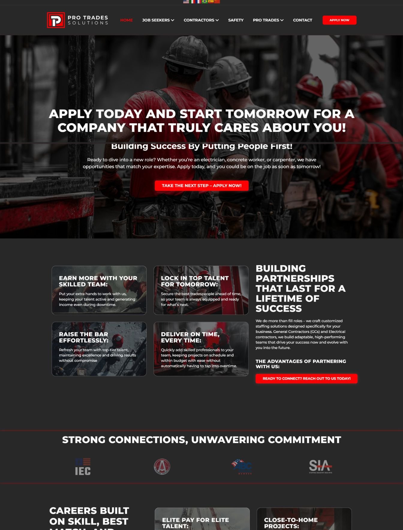 Custom contractor web design in the USA - website example