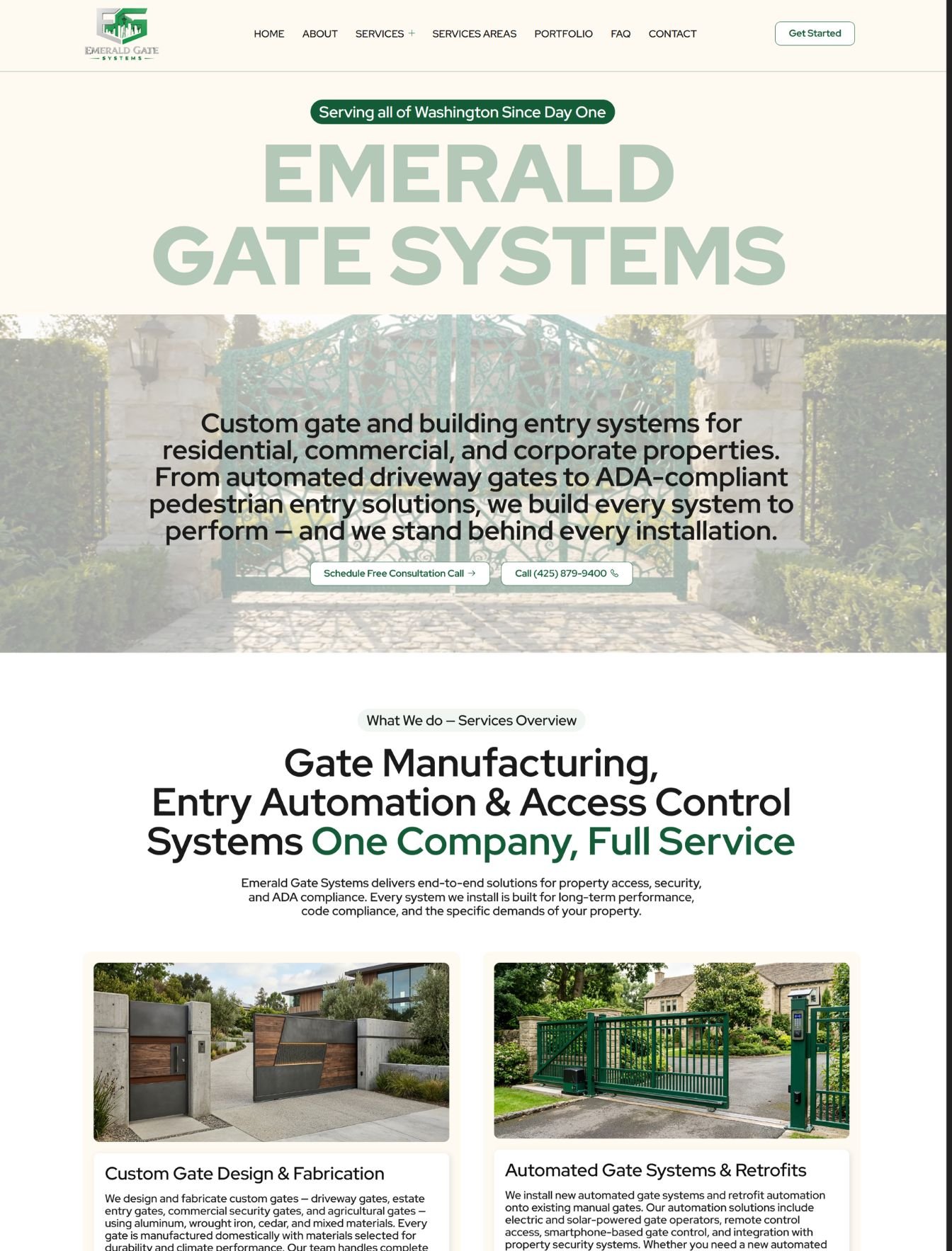 Custom home services web design in the USA - website example