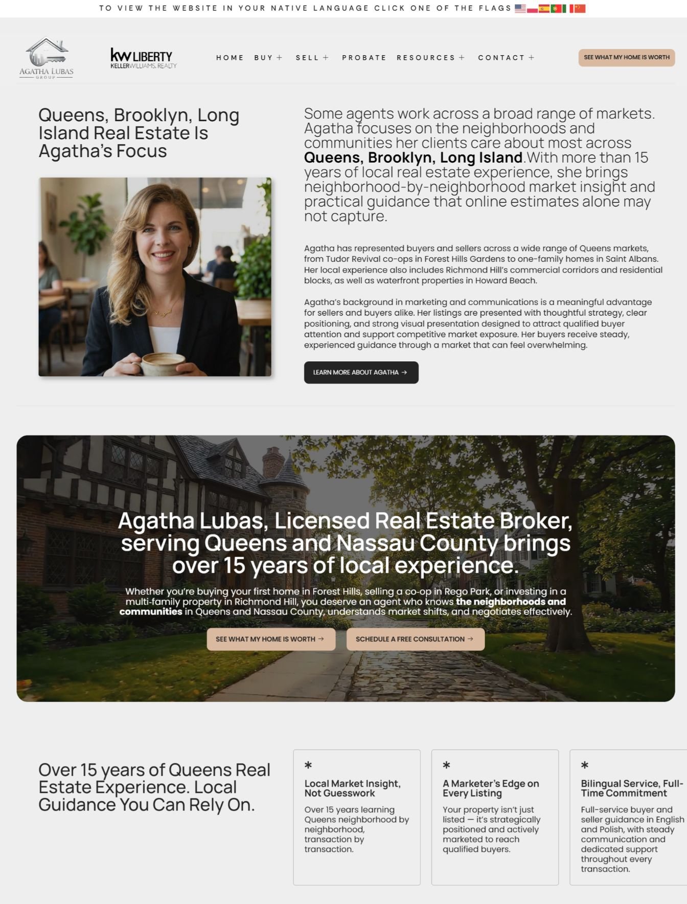 Home 6 Custom web design company build in the USA - real estate website example