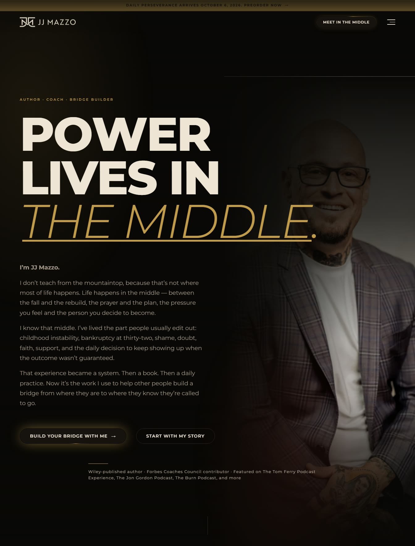 Home 2 Custom author and coach web design in the USA - Perseverance Principles website
