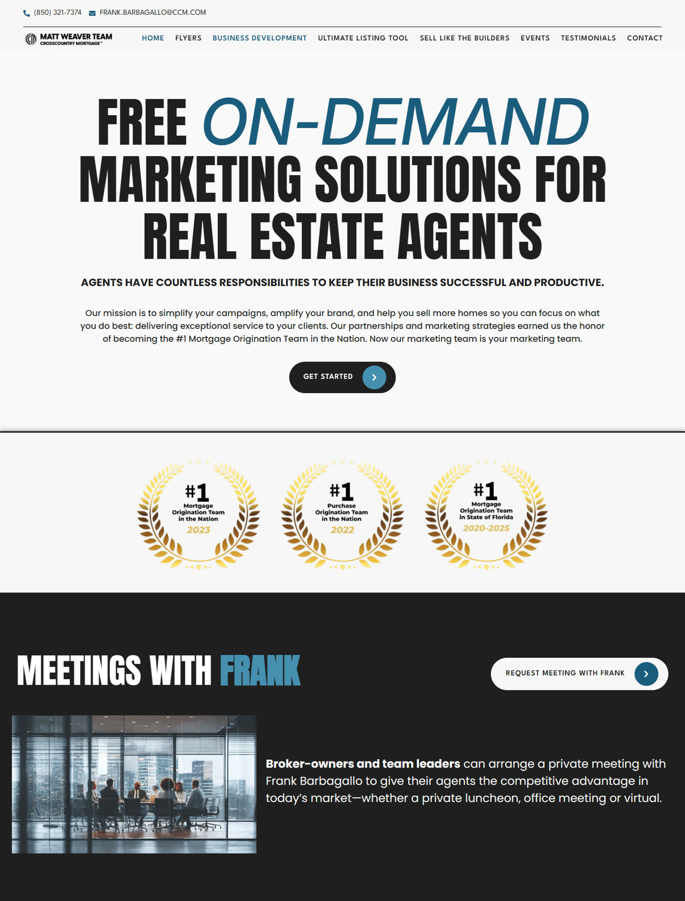 Real estate agent marketing web design in the USA - website example