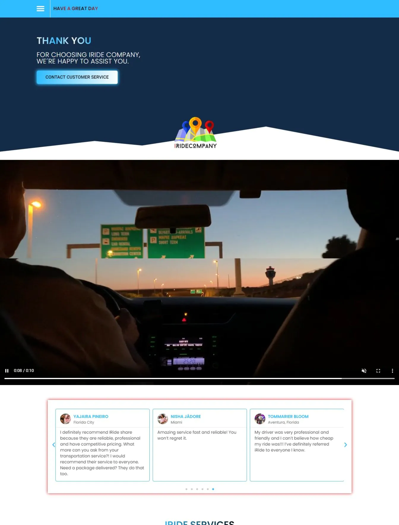 Portfolio 142 IRide Company website