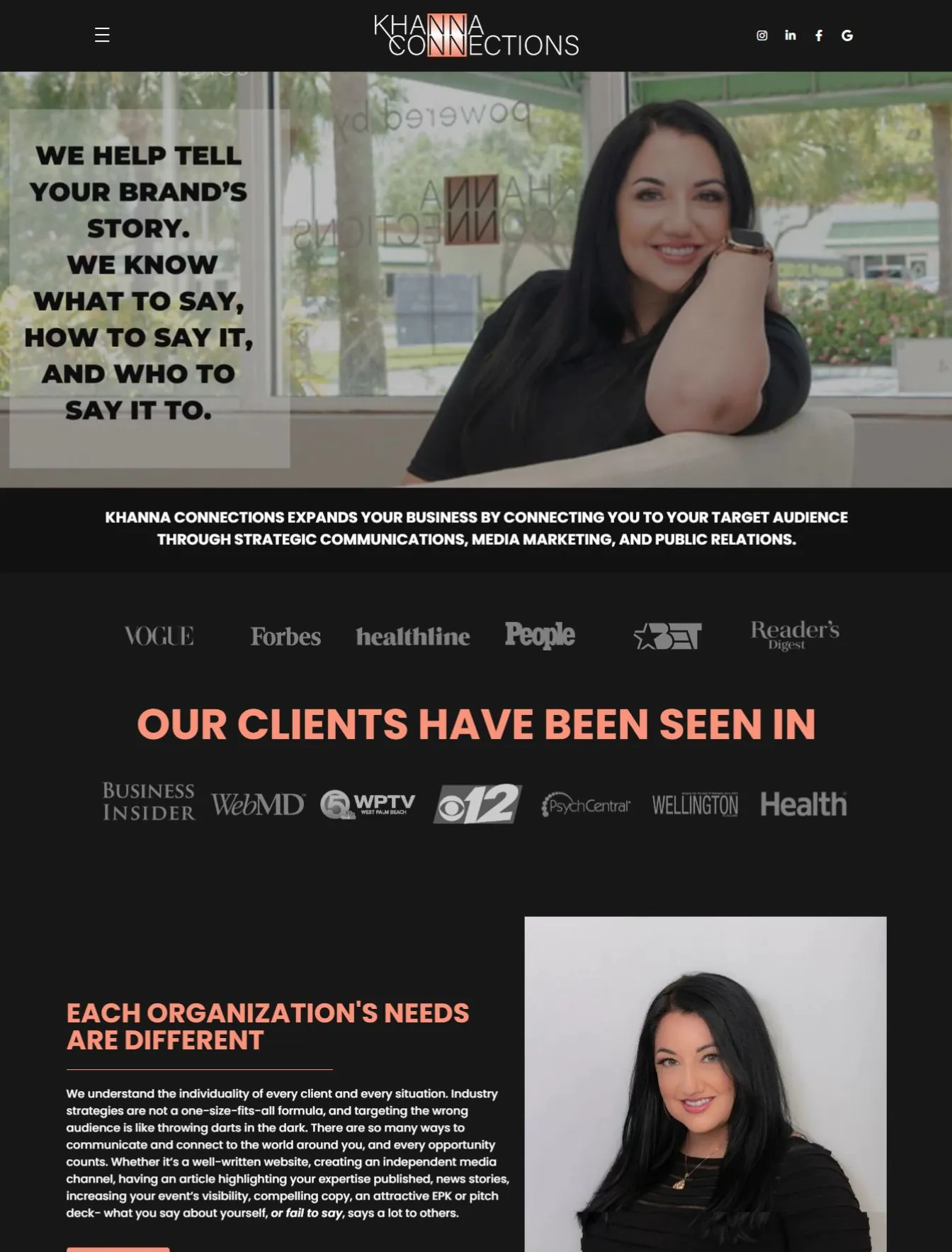 Portfolio 133 Khanna Connections website