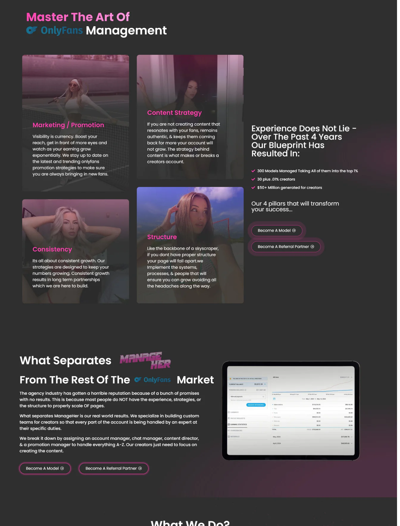 Portfolio 112 ManageHer website