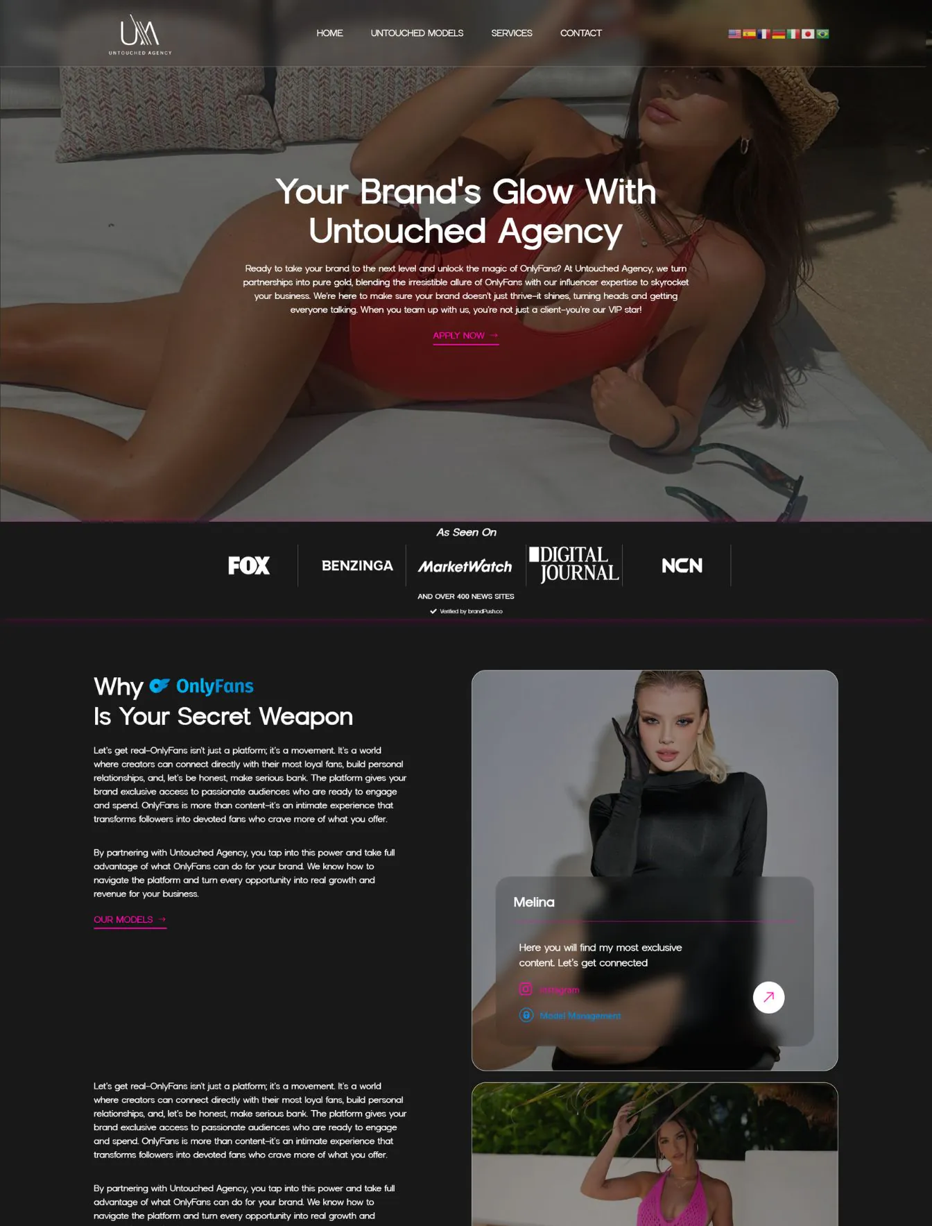 Portfolio 101 Untouched Agency website