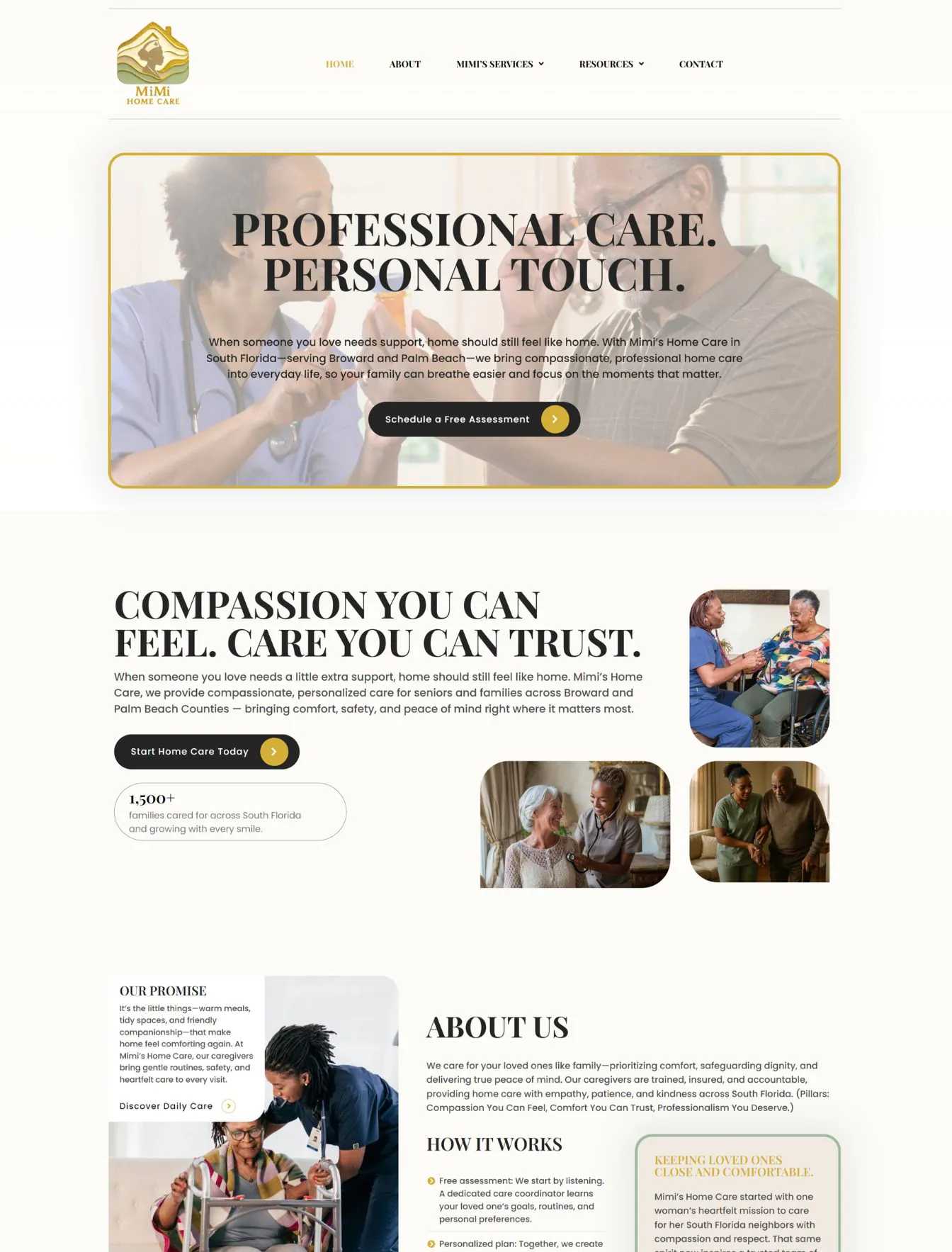 Portfolio 171 Mimi Home Care website