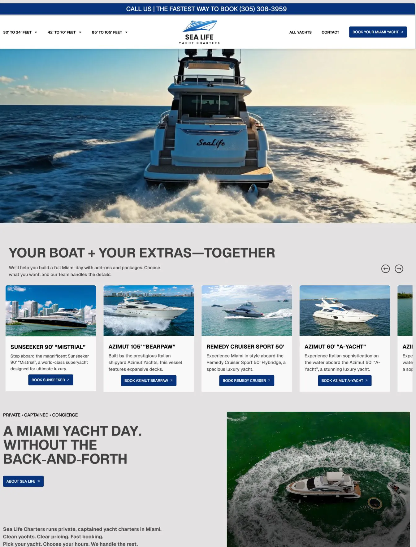 Portfolio 95 Sealife Yachts website